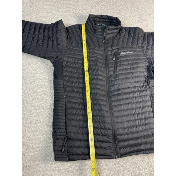 Eddie Bauer Jacket Mens Medium Black StormDown 800 Down Puffer Insulated Zip - Picture 4 of 9